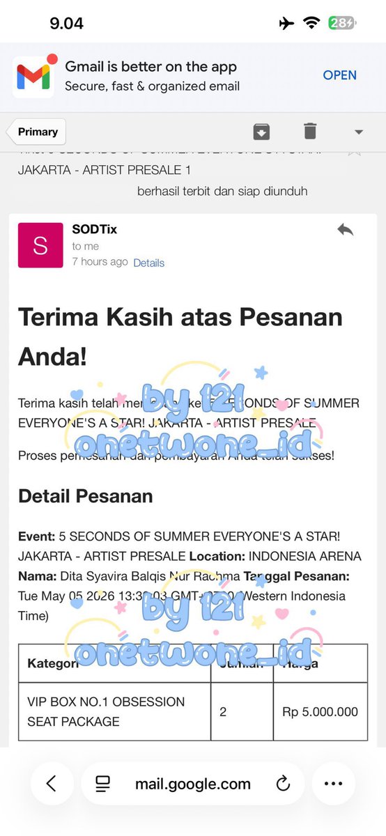 onetwone_id's tweet photo. [WTS] Want To Sell
Tiket Konser 5 Seconds Of Summer In Jakarta

🐻 Section : VIP BOX - (Presale - 2 ticket)

• Price : 4.750.000
 (Underprice Harga Asli 5.750.000)

Minat dm!

tags wts jual tiket konser 5sos in jakarta everyone a star 5 seconds of summer https://t.co/Fl4BOoiRjO