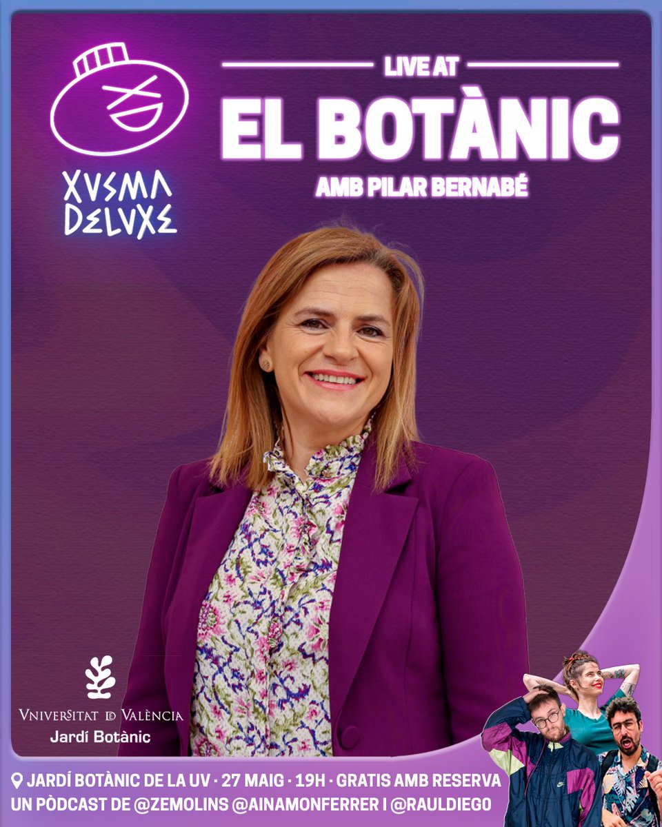 xusmadeluxe's tweet photo. 🧨 VALÈNCIA

Dimecres 27/05 a les 19h entrevistarem @pilarbernabe, delegada del Govern i candidata del @PSOEValencia a l’alcaldia de València

🌲Serà al @JardiBotanicUV amb entrada gratuïta per a les persones que reserveu el vostre lloc ací: https://t.co/dwVA5ihRA2 https://t.co/pT3RTvgnRk