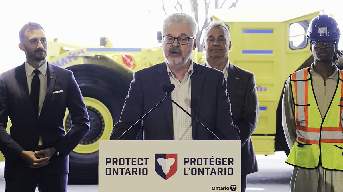 IanSkillsON's tweet photo. I was pleased to represent @skillsontario  at the recent announcement of the $14 billion investment to support the mining industry in Ontario by @ONenergy  &amp; @agnicoeagle . This decision will help create new skilled trade jobs and grow our economy. https://t.co/qVf6MuJvfF