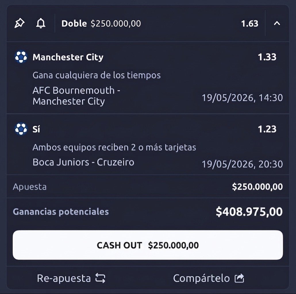 MaxAnalista07's tweet photo. Max Analista | Combinada del día ⚽️

Doble de martes con cuota 1.63 que combina urgencia absoluta en la Premier League y un choque que será una batalla campal en la Copa Libertadores.

Abro hilo con los datos estadísticos detrás de esta jugada 👇🧵 https://t.co/bZdtzRv9FN