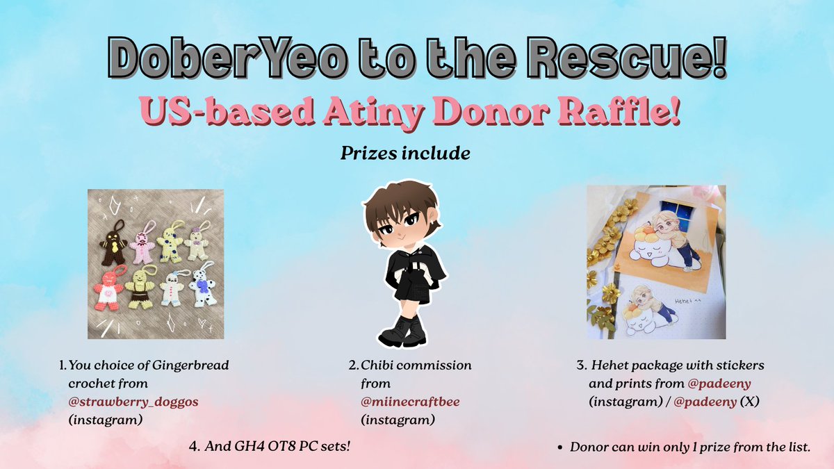 HalaziaQuisty's tweet photo. Hey US-based Atiny! For every 10usd you donate, you get a raffle entry and may win 1 of 4 prizes as shown in above media. 

For any questions, you may ask @AteezCebuPH or @HalaziaQuisty. 

Thank you to the artists including @miinecraft_bee and @padeeny for bringing their creativity to this project!

#yeosang #강여상 #여상 

And yes,
#yeosangdeservesbetter