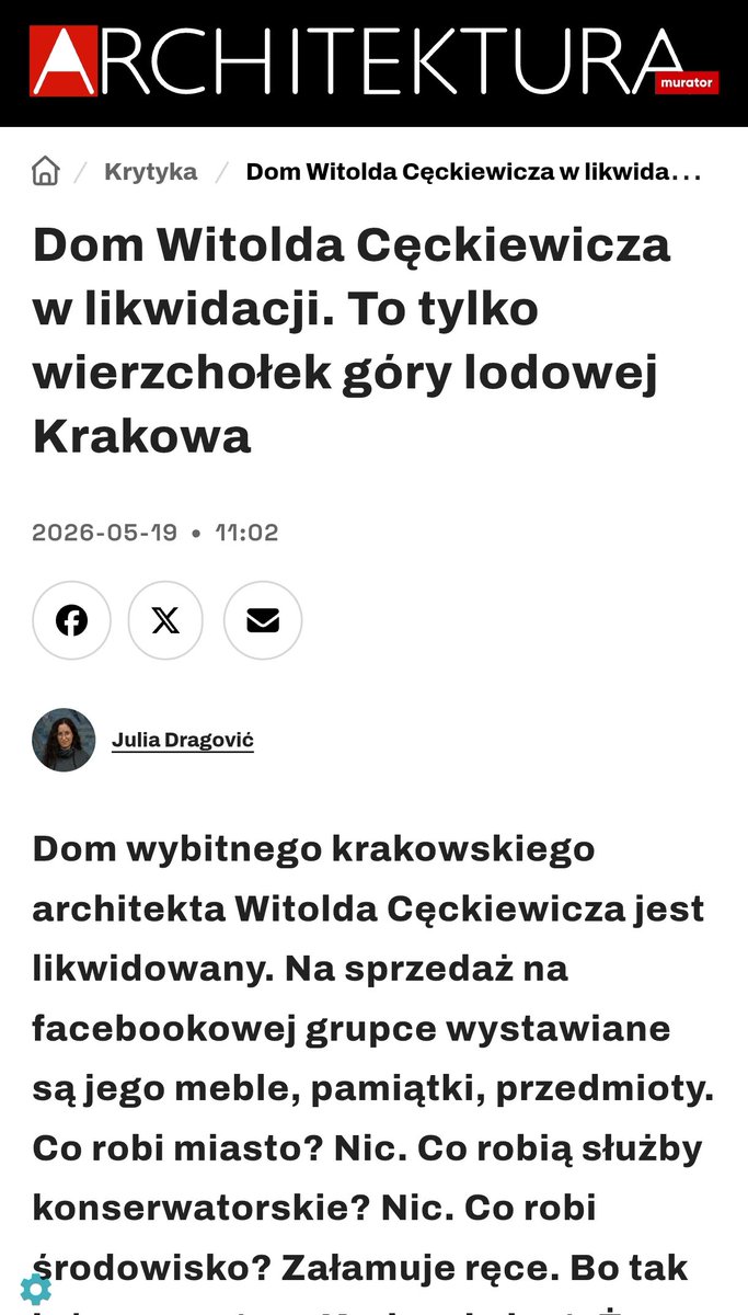 dgpopiolek's tweet photo. Dziś o sprawie pamiątek po prof. Cęckiewiczu i ich sprzedaży napisała J. Dragović. Sprawę nagłośniła @AkcjaK. Zwróciłam się do dyrektora Muzeum Narodowego w sprawie weryfikacji tych zbiorów, o aukcji powiadomiliśmy także pracowników Muzeum Krakowa i Narodowy Instytut Dziedzictwa https://t.co/S7pnhZOmsW