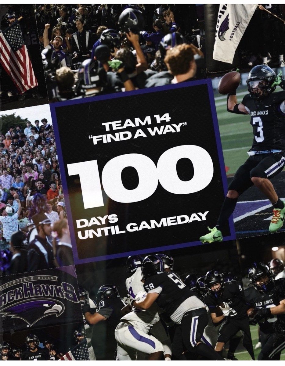 BlackHawksFBall's tweet photo. 100 Days! https://t.co/YHYxUTman4