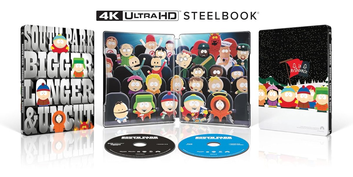 WireDeals's tweet photo. South Park: Bigger, Longer &amp; Uncut (Limited Edition SteelBook) [4K UHD] is up for pre-order for $34.99 at Amazon. (#ad)

https://t.co/JyJaQSCDO8 https://t.co/nmM7y36Tl2