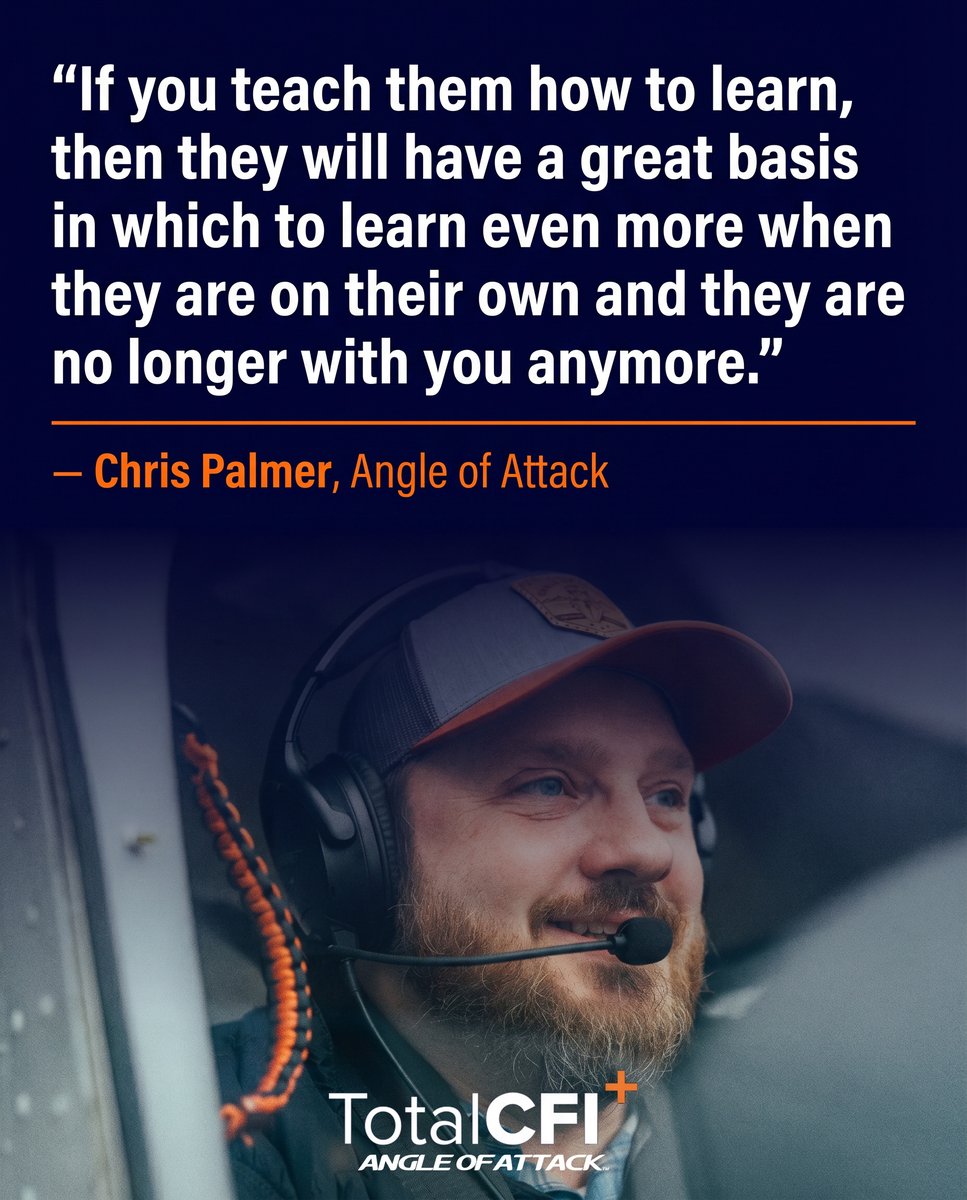 angleofattack's tweet photo. Good instruction isn't about how much you know. It's about how much they retain.

Teach them how to learn — that gift lasts a career.

#CFI #flying #aviation #studentpilot #learntofly
Get it free → https://t.co/suZImqR2Gk https://t.co/r9mMI9o26x