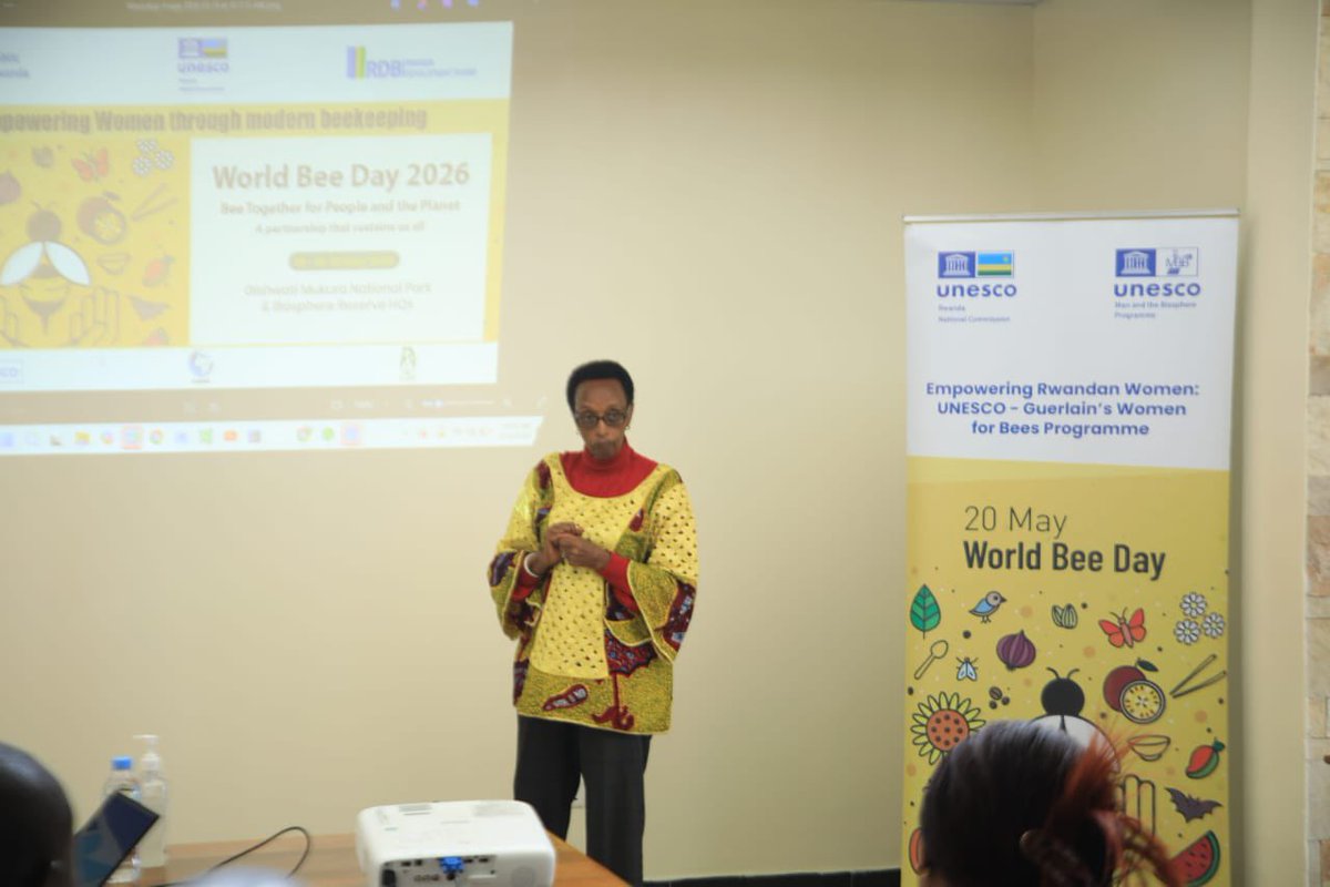 EarthRwanda's tweet photo. Rwanda joined the world in celebrating #WorldBeeDay2026 under the theme: “Bee together for people and the planet” @Gishwati-Mukura Bioshere Reserve organized by @UNESCO_rwanda and #BiosphereReserve to highlight the role of bees in protecting biodiversity and the environment. https://t.co/YOCYUIanMn
