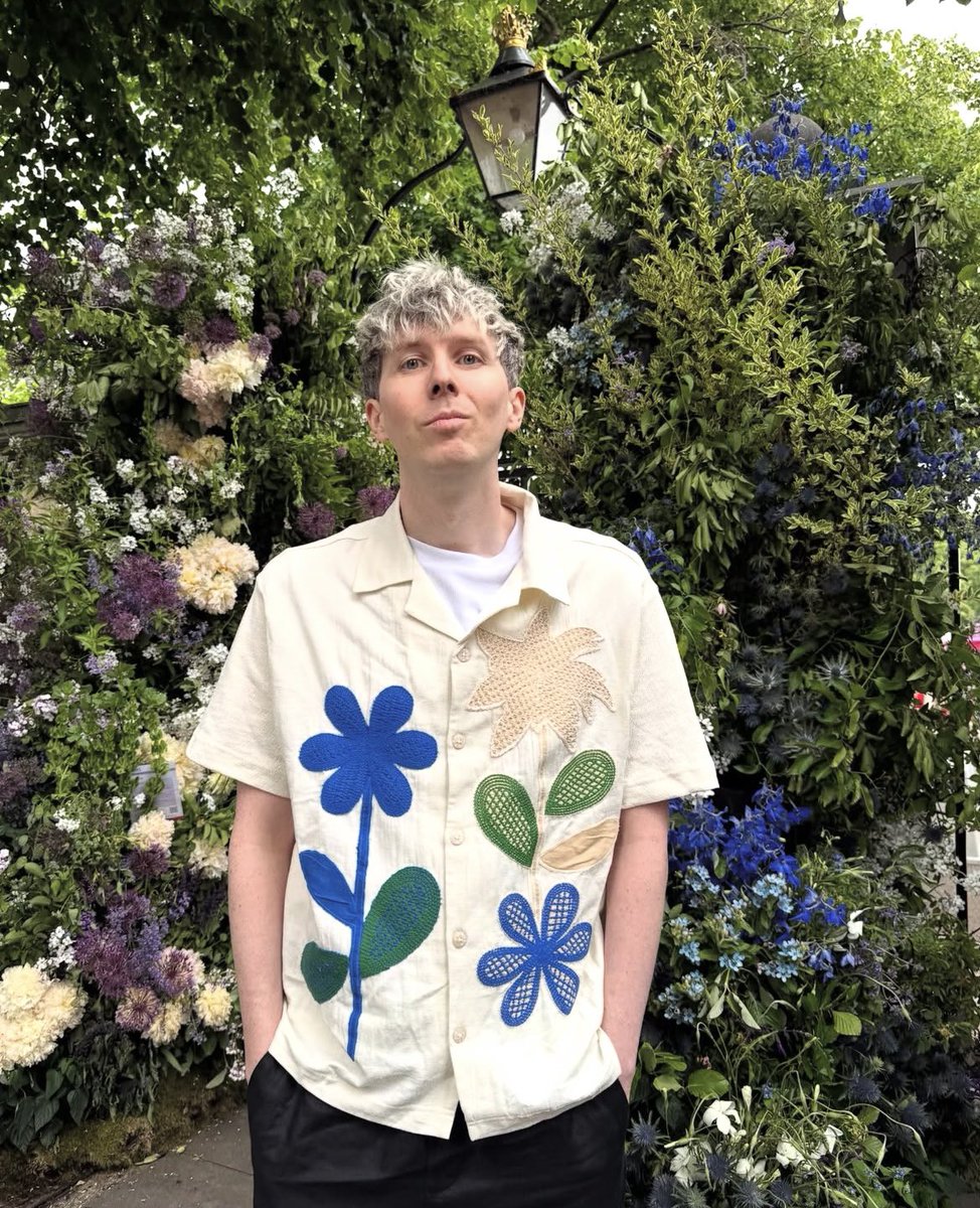 dimplederek's tweet photo. 2025 chelsea flower show and 2026 chelsea flower show! thank you for prompting phil to put on gorgeous shirts and take devastating pictures https://t.co/6UU1stG4g9
