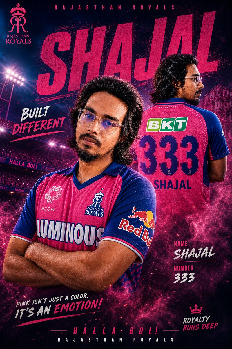 Shajal19's tweet photo. @rajasthanroyals 
Made by ai 🎭 https://t.co/ZTptbRxAWd