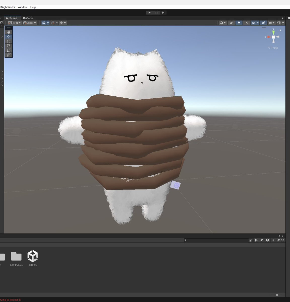 Yue_VRC_'s tweet photo. 少しでも軽くしたくて縄のテクスチャを下げたら、うんちぐるぐる巻きみたいになっちゃった🥲 https://t.co/BPvAKrrIsI