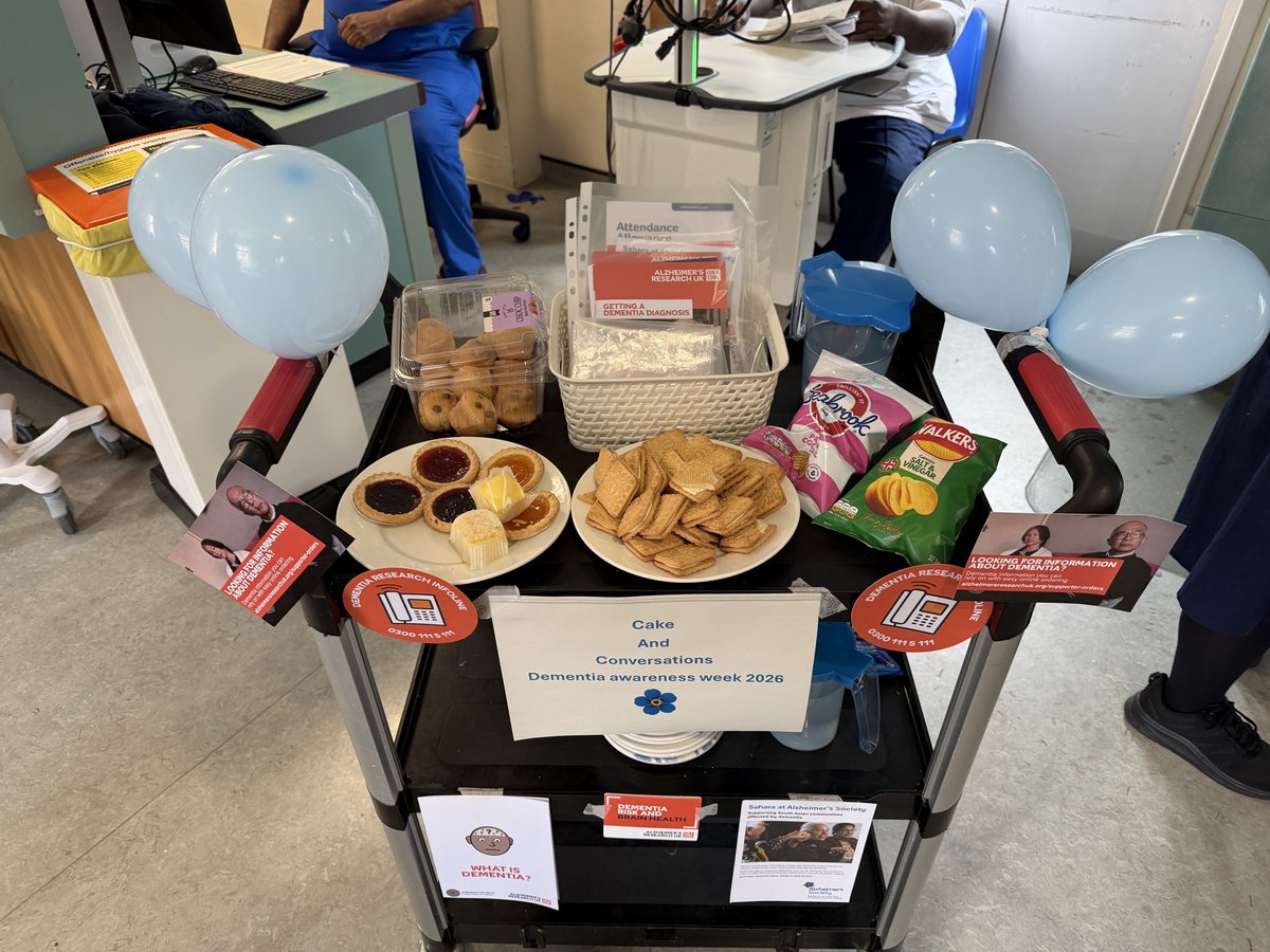 Debbieclegg01's tweet photo. Ward F3 are busy hosting afternoon tea party with their patients. Talking about Dementia @NMGNursingfocus @f3_ward @NorthMcrGH_NHS #dementia https://t.co/6Yh8MyF0TV