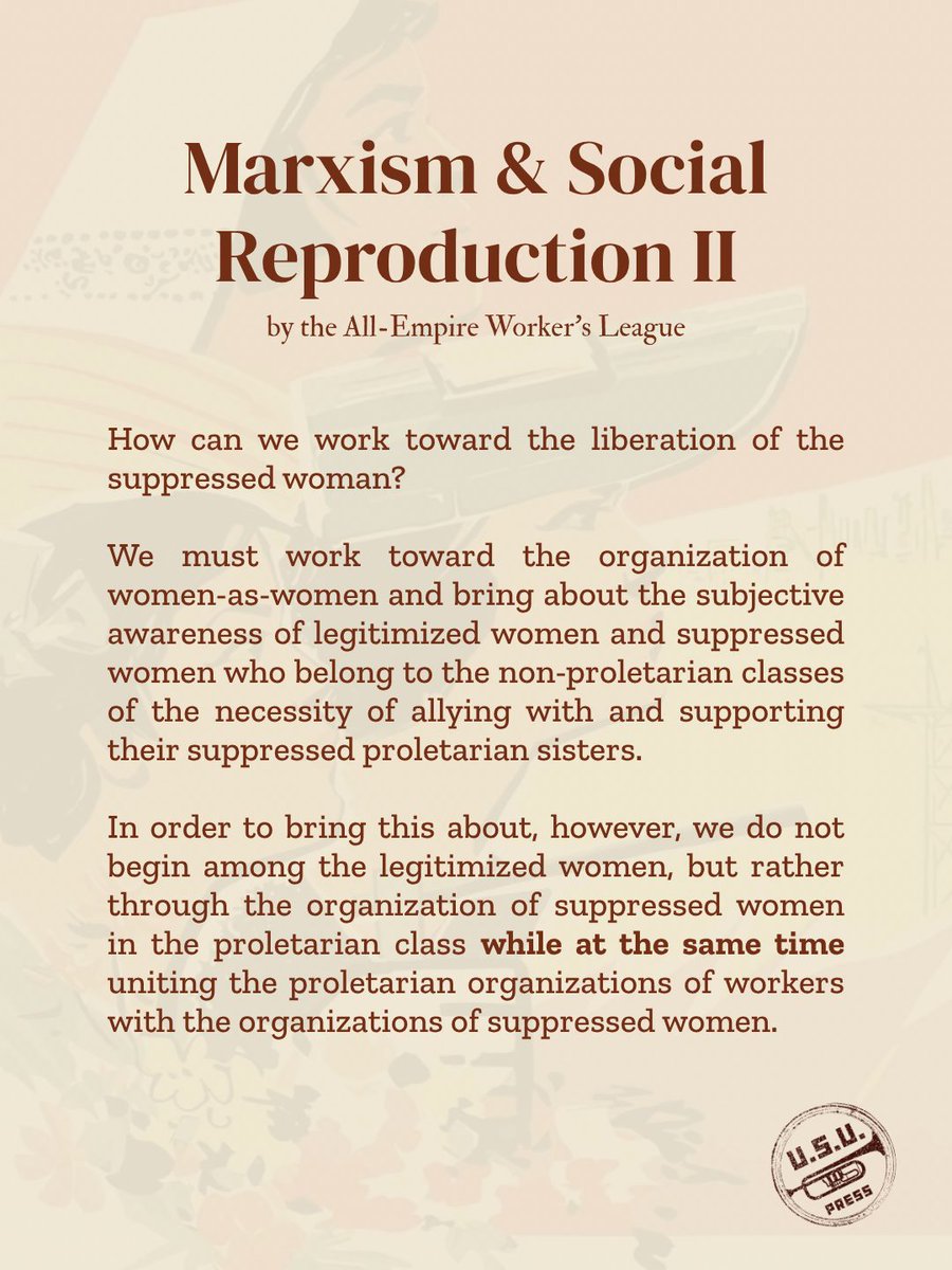 red_clarion's tweet photo. 🎺 CLARION CALL🎺 

"Marxism &amp; Social Reproduction II" by the All-Empire Worker's League⬇️ https://t.co/AhRTMIjXwB