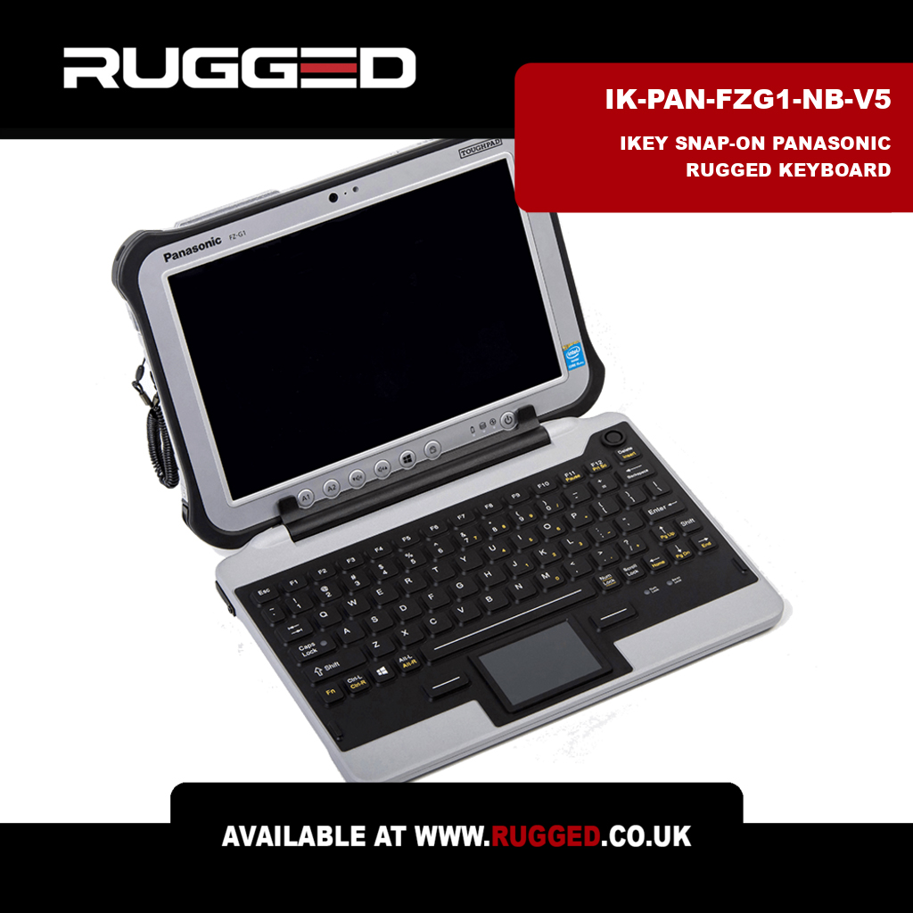 RuggedUK's tweet photo. Introducing the iKey IK-PAN-FZG1-NB-V5 Snap-On Keyboard for Panasonic FZ-G1. Sealed, rugged data input with superior screen protection. #RuggedKeyboard #iKey #Keyboard https://t.co/YcEKfDdBoS https://t.co/l9ZBDVDGOS