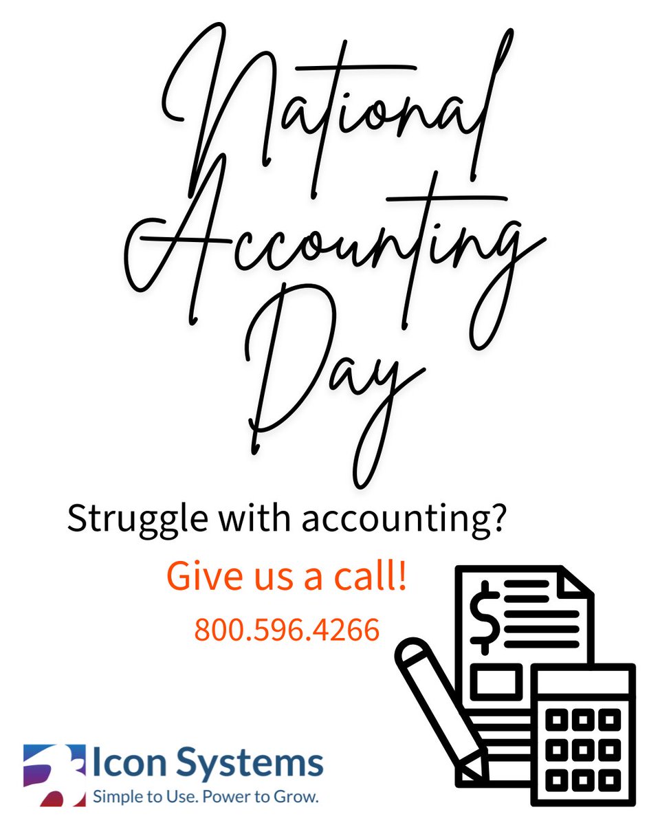 IconSystems_Inc's tweet photo. Happy National Accounting Day! 

Don't like accounting? Let us do it for you! Call us and ask how.

#accounting #fundaccounting #nonprofit #church #smallbusiness #livesupport #finances #transparency #software #bookkeeping #Iconsystems https://t.co/thr4ByGNq7