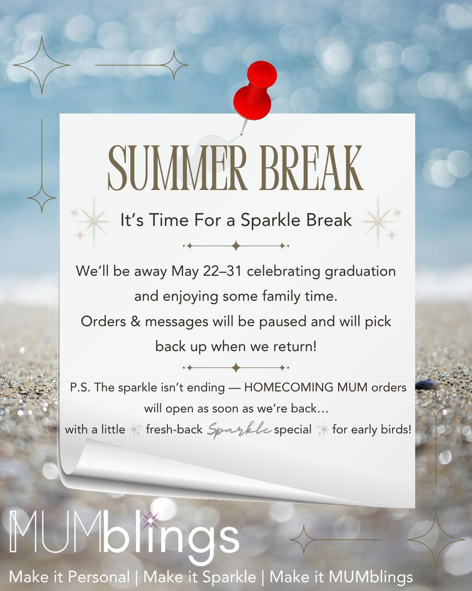 DentonMumBlings's tweet photo. 🎓👨‍👩‍👧‍👦 MUMblings is taking family time! We’ll be closed May 22–31 for graduation and family time. We’ll reopen on June 1 and will respond to emails and orders then. Homecoming MUM orders open when we return — place your order early for a special surprise! 💐 https://t.co/cGdu6IuN2X