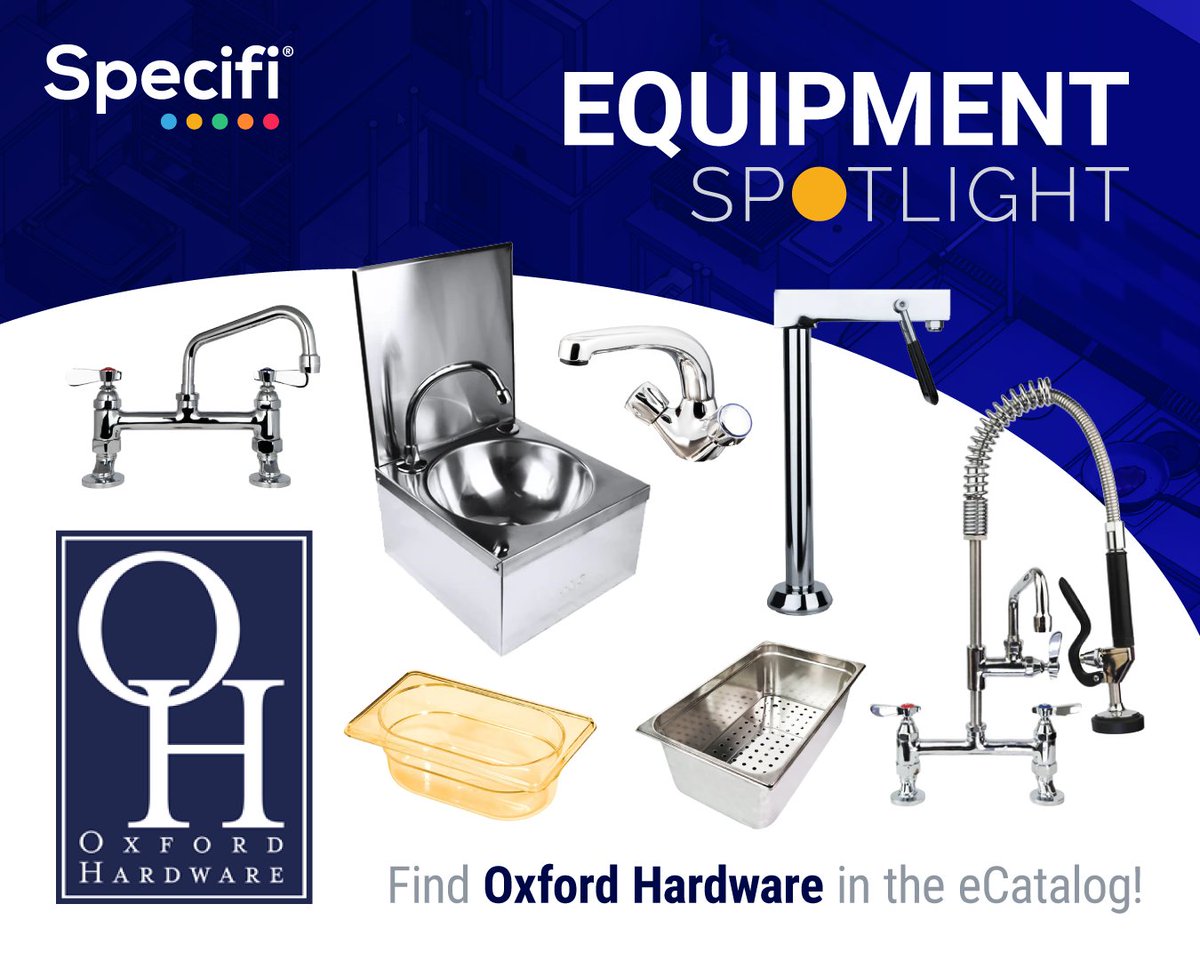 SpecifiLLC's tweet photo. Complete kitchens need more than major equipment. @OxfordHardware products on Specifi help designers &amp; dealers source the details that matter — refrigeration hardware, latches, ventilation accessories, plumbing components &amp; more. #Specifi #FoodserviceDesign https://t.co/64DbCfN0wM