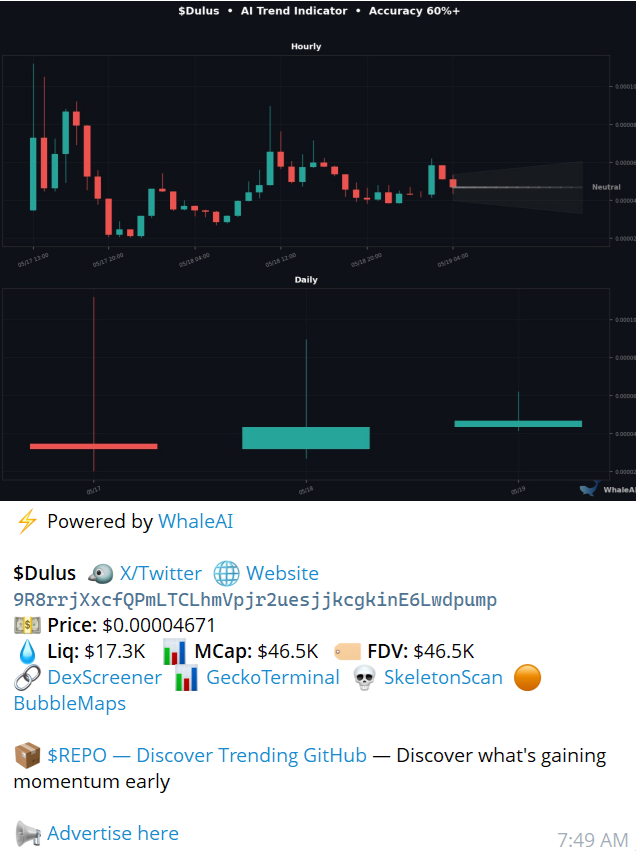 Whale_AI_net's tweet photo. 🦅 $DULUS — @kevrojo

Claude charges $20/month for the web UI. The API costs extra per token. Dulus harvests your existing browser session and turns it into a full tool-calling agent — reads files, runs Bash, browses the web, ships commits. No API key. No credit card. $0.

619 GitHub stars in 3 weeks, 280 commits in May alone. The open-source REPL stays free forever. The paid layer — Telegram agent hosting, cloud instances, model credits — runs on $DULUS.

token info: https://t.co/crhH5ieh86