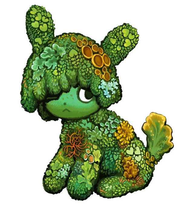 painted a lil mosspuppy to de-stress.