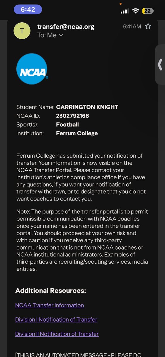 Knight_cjwk's tweet photo. Carrington Knight
I have officially entered the transfer portal. Looking for a new home.
Redshirt Freshman- 4 years of Eligibility left
6’0 230 DE/LB
Bench 315
Squat 555
Highschool Film: https://t.co/j3VWu9nmH8 https://t.co/TJvNCeglIu