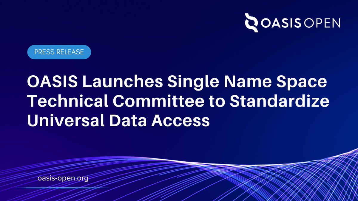 OASISopen's tweet photo. OASIS is excited to launch the Single Name Space Technical Committee (SNS TC), bringing industry leaders together to advance universal data access across hybrid and multi-cloud environments without data migration.

Read more: https://t.co/CgwxEVbocT

#OASIS #SNS #singlenamespace https://t.co/t0of9EjXaH