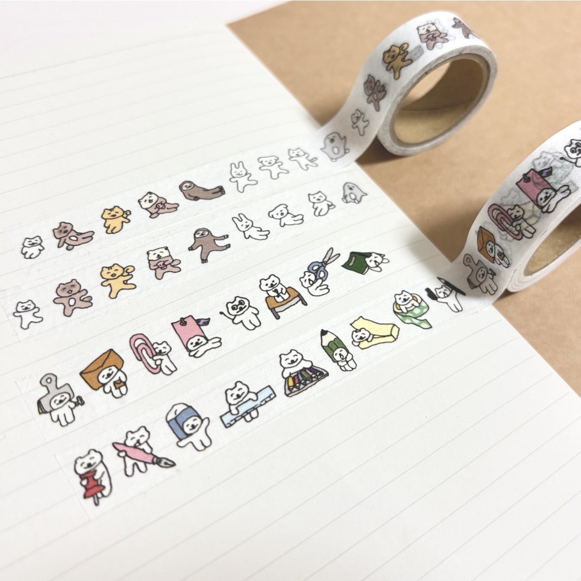 2しゅるいの、オリジナルマスキングテープをつくりました