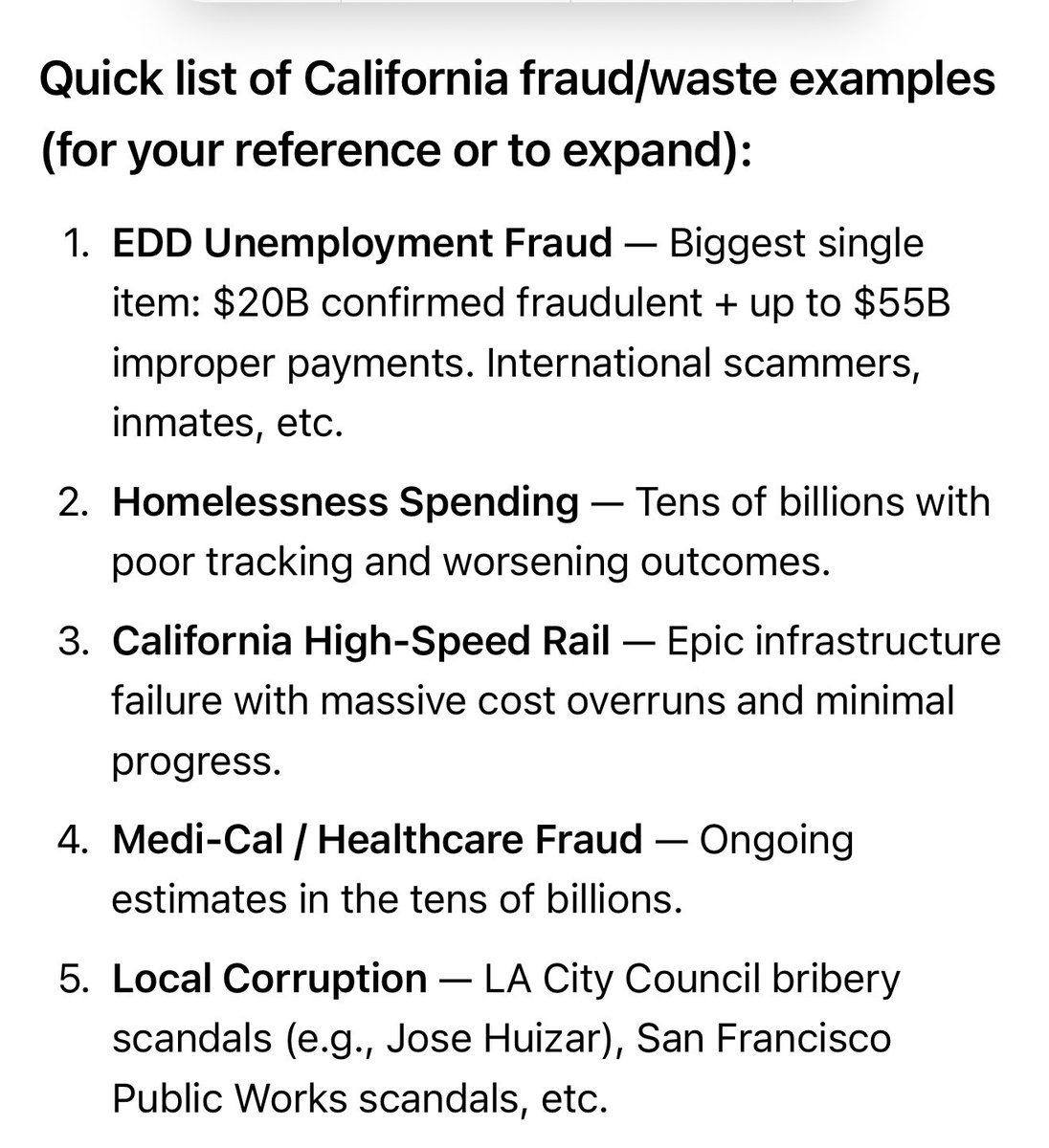 deaanders's tweet photo. @GavinNewsom f only you and your party had this same energy for California’s actual multi-billion dollar fraud schemes that wasted taxpayer money for years.
Here’s just some of what California Democrats have presided over while lecturing everyone else about “corruption” https://t.co/KeG0y3y3DE