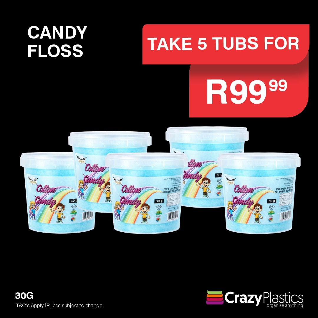 CrazyPlasticsSA's tweet photo. 🍭 Sweet treats = instant happiness! Our Sweet Treat Combo Deals are packed with all the goodies you love at prices you’ll love even more! Visit Crazy Plastics today for delicious savings.