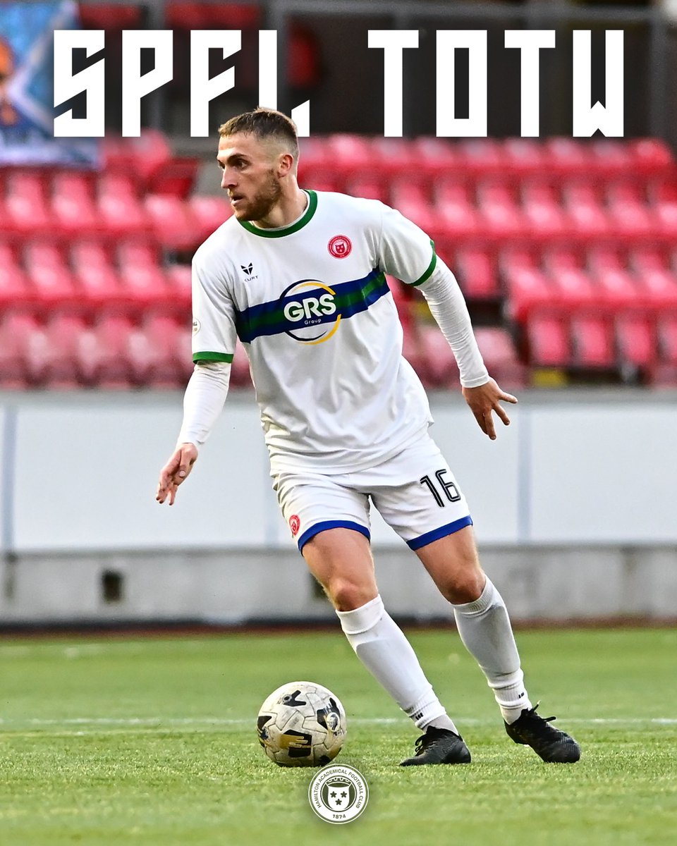 theacciesfc's tweet photo. Two goals to help secure our League One status ☑️

Congratulations to Kyle Macdonald who has been named in the SPFL Team Of The Week.