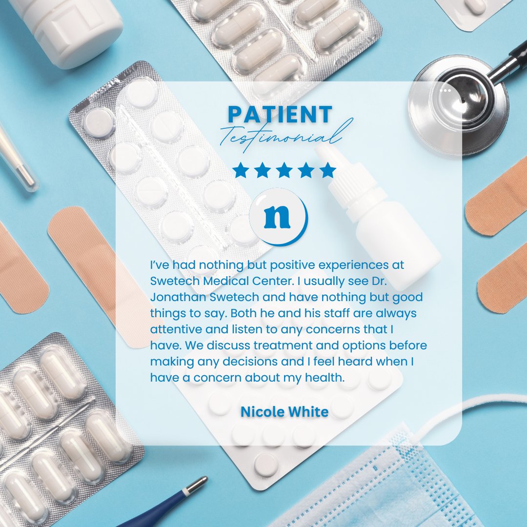 SwetechMedical's tweet photo. Thank you for the 5-star review! We really appreciate it when patients take the time to share their experience. Your trust and feedback mean the world to our entire team.

#PatientTestimonial #Thankful #SwetechMedicalCenter #PatientsFirst https://t.co/enK12juG9X