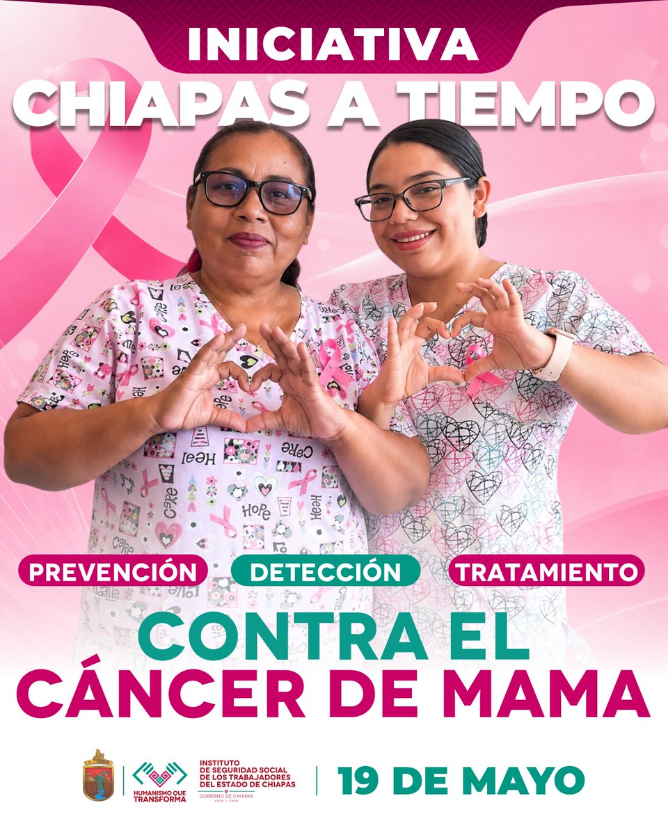 IsstechO's tweet photo. “Chiapas a Tiempo contra el Cáncer de Mama” es una iniciativa permanente que promueve la prevención, detección y atención oportuna para cuidar la salud de las mujeres chiapanecas.

#HumanismoQueTransforma
#LaNuevaEra
#CuidandoLoQueMásTeImporta https://t.co/pf4qhpgnYg