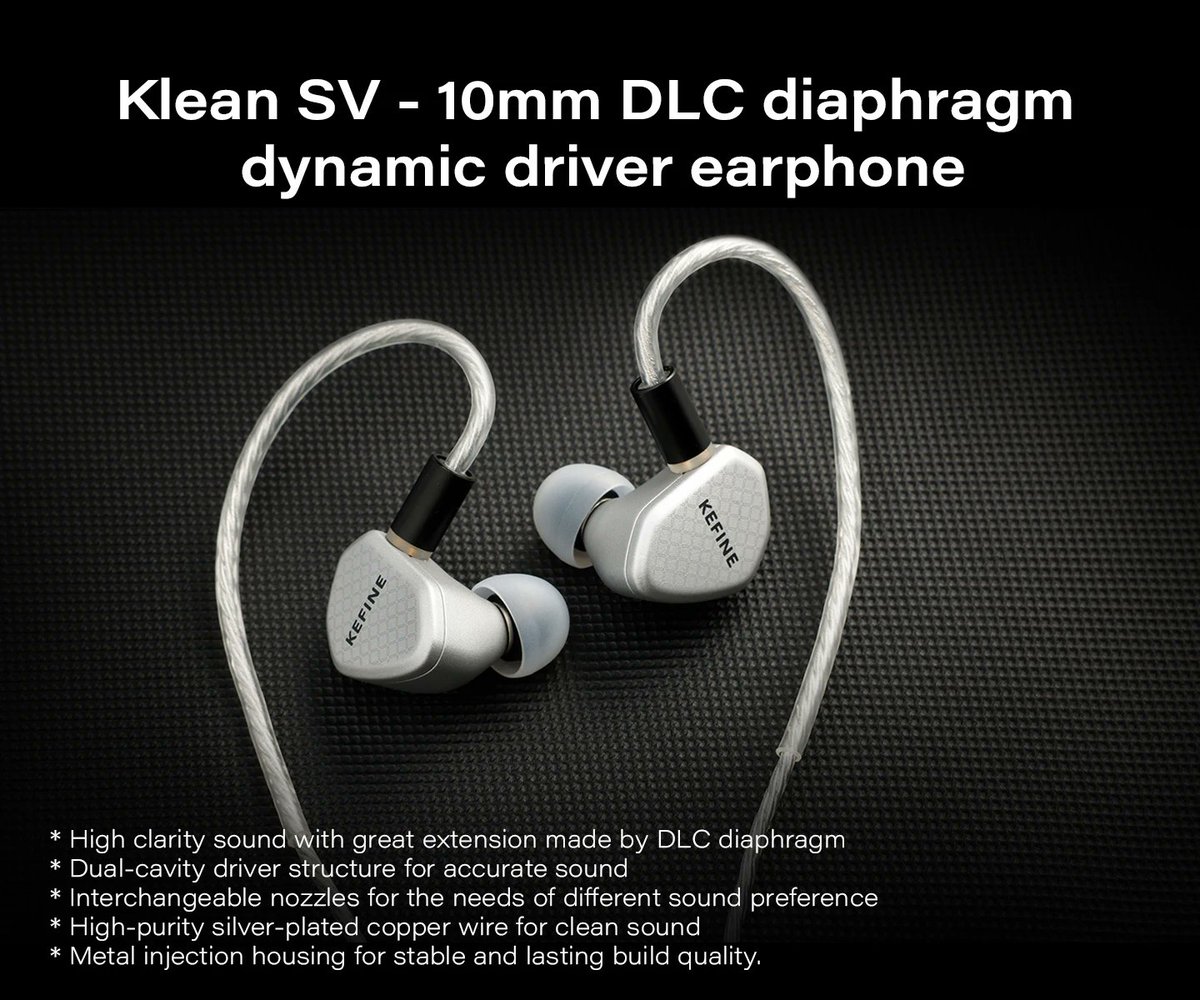 thehificat's tweet photo. Now in stock: Kefine Klean SV 10mm DLC diaphragm + 2 interchangeable nozzles = your tuning, your rules. Silver nozzle = warm &amp; smooth. Black nozzle = bright &amp; resolving. From $51.99 | 3.5mm / 4.4mm / USB-C 🔗 https://t.co/NJFlzjIM8H
HiFi #IEM #Kefine #AudiophileGear https://t.co/TSfHb7DuPk