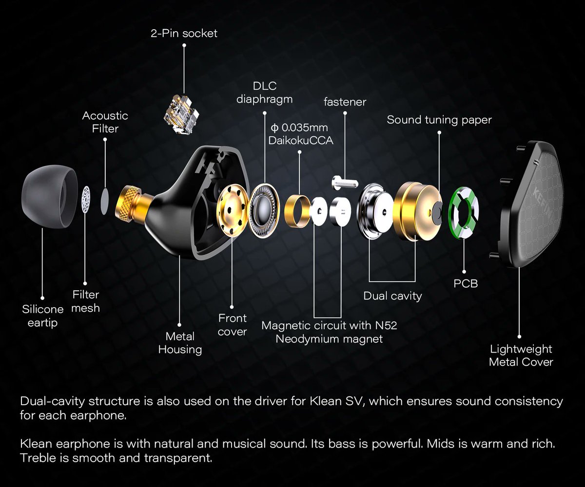 thehificat's tweet photo. Now in stock: Kefine Klean SV 10mm DLC diaphragm + 2 interchangeable nozzles = your tuning, your rules. Silver nozzle = warm &amp; smooth. Black nozzle = bright &amp; resolving. From $51.99 | 3.5mm / 4.4mm / USB-C 🔗 https://t.co/NJFlzjIM8H
HiFi #IEM #Kefine #AudiophileGear https://t.co/TSfHb7DuPk