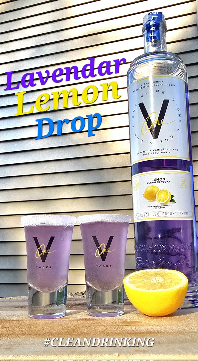 V1Vodka's tweet photo. Clean drinking V-One
Lemon Lavender Drop 🍋
2oz V-One Lemon
1/2oz fresh lemon juice
1/2oz lavender syrup
1/2oz triple sec
Shake well in martini shaker with ice, rim glass with lavender simple syrup (we used Monin, and then sugar) 
Crisp. Citrusy. Elevated.
#VOneVodka 
@vodka https://t.co/ClAPmMlDeb