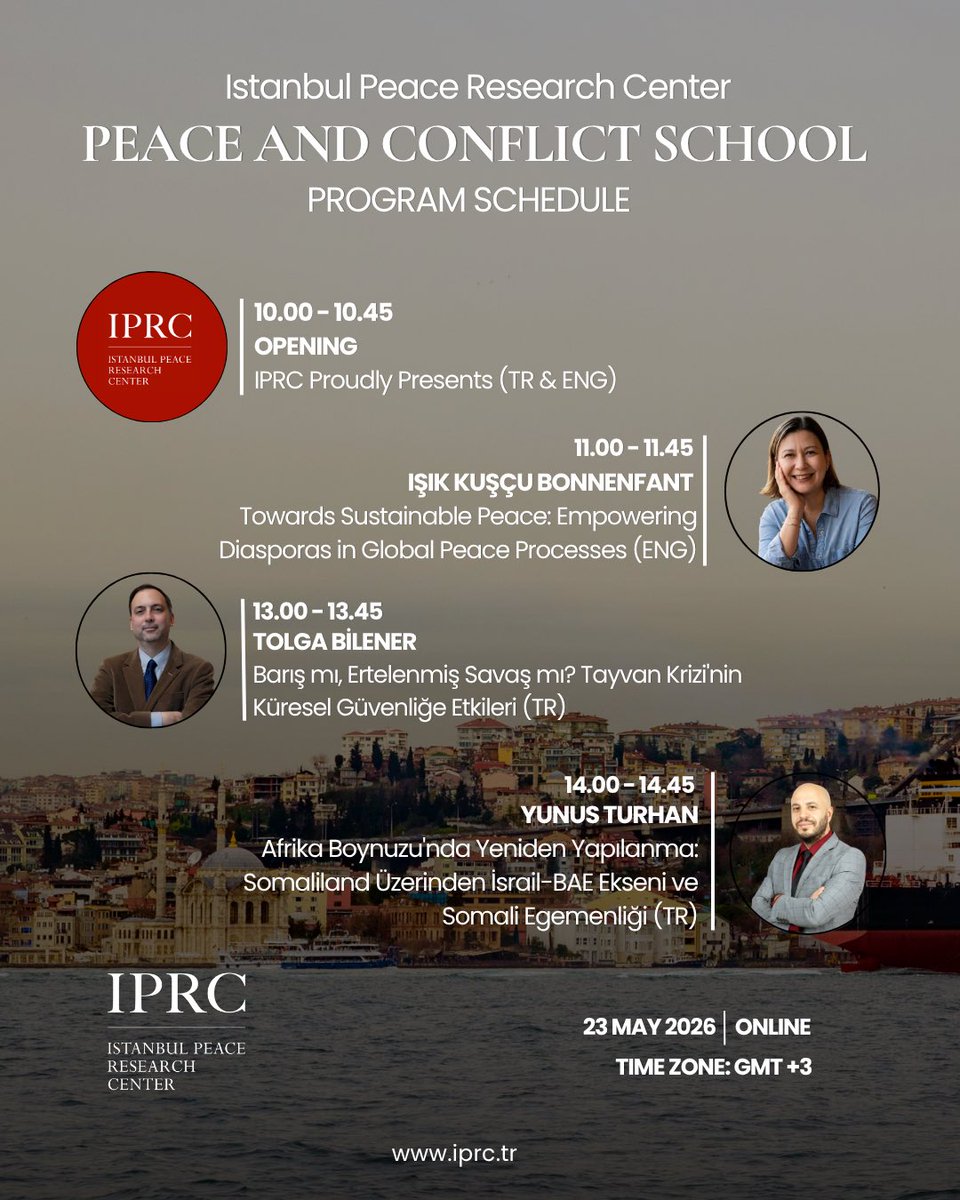 iprc_tr's tweet photo. We are pleased to share with you the program schedule of the sessions to be held within the scope of the Peace and Conflict School.

Peace and Conflict School kapsamında gerçekleştirilecek oturumların program akışını sizlerle paylaşmaktan memnuniyet duyuyoruz. https://t.co/5SDUYWWt98