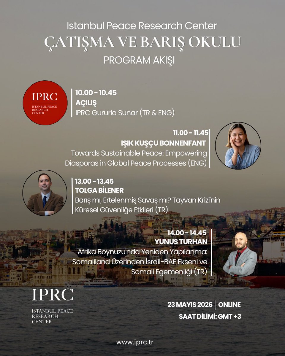 iprc_tr's tweet photo. We are pleased to share with you the program schedule of the sessions to be held within the scope of the Peace and Conflict School.

Peace and Conflict School kapsamında gerçekleştirilecek oturumların program akışını sizlerle paylaşmaktan memnuniyet duyuyoruz. https://t.co/5SDUYWWt98