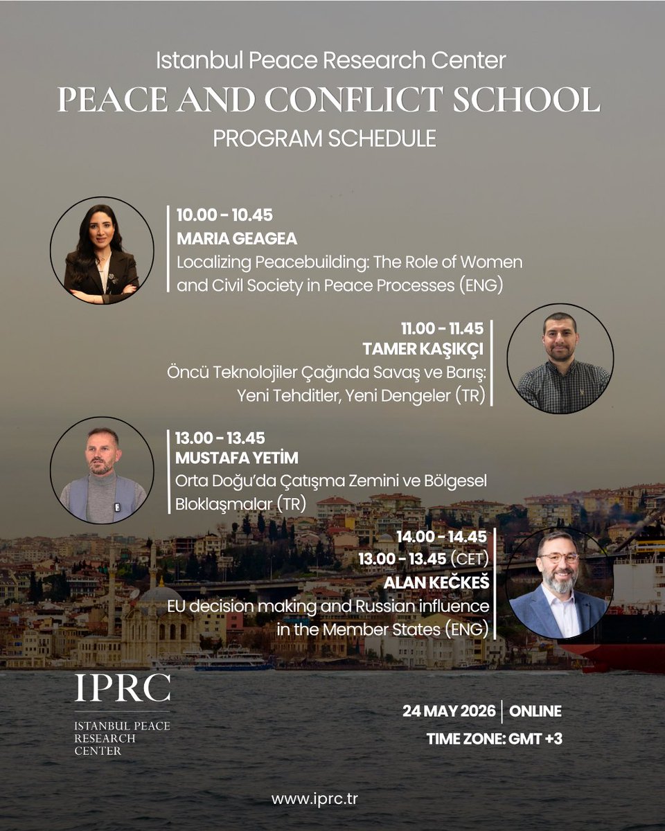 iprc_tr's tweet photo. We are pleased to share with you the program schedule of the sessions to be held within the scope of the Peace and Conflict School.

Peace and Conflict School kapsamında gerçekleştirilecek oturumların program akışını sizlerle paylaşmaktan memnuniyet duyuyoruz. https://t.co/AXu5wjrONH