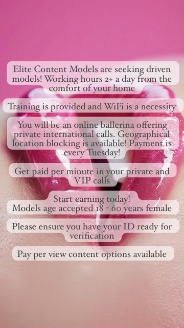 agency_elite25's tweet photo. Start earning today! Earning potential 40$ PLUS a day! 🤩 Training is provided with a WhatsApp community 💸 https://t.co/oYngrauzJM @Sacreatorsxxx @sa_promo_guy @sexysel14395343 #modelswanted #workfromhome #worldwide https://t.co/65maBadOpV