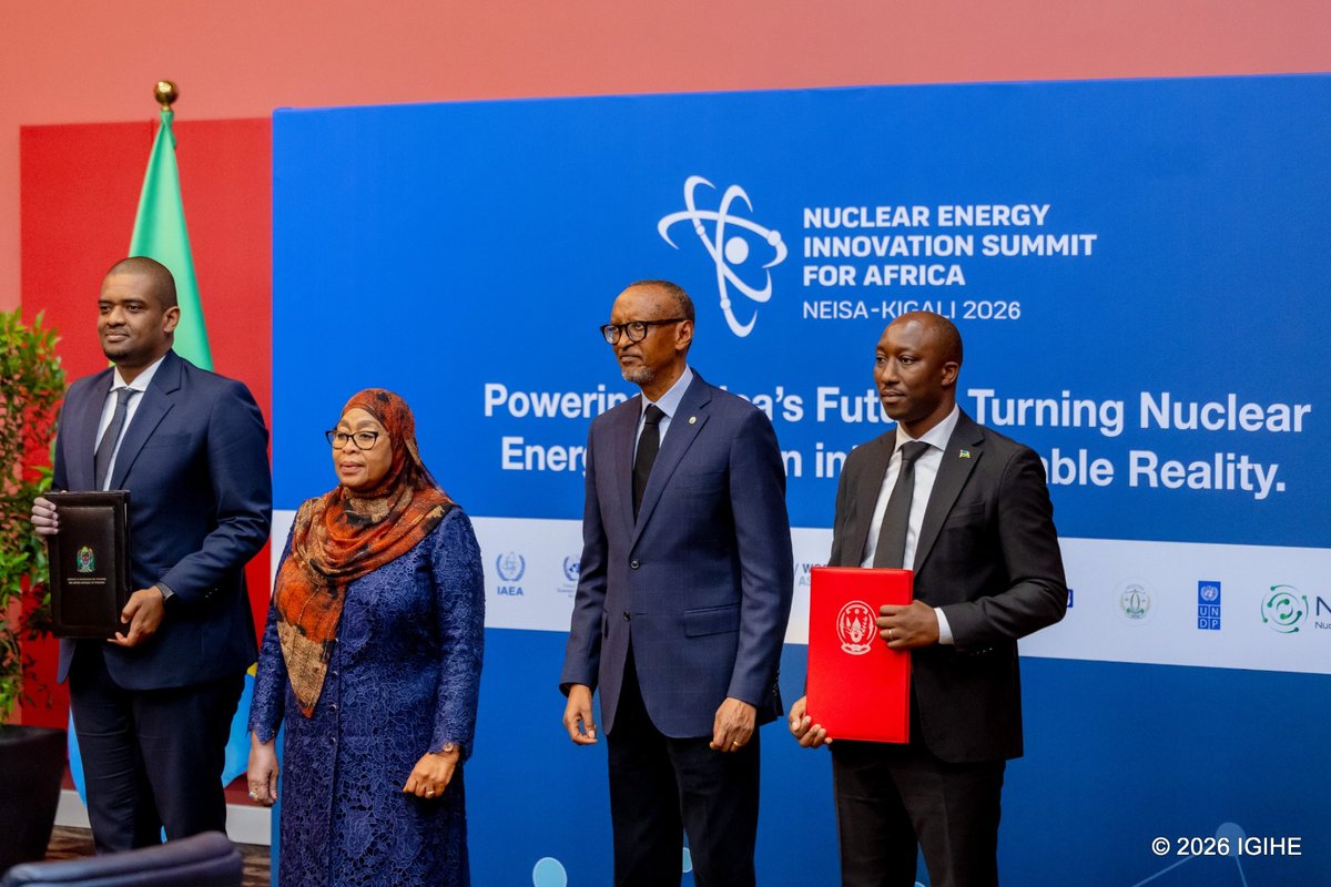Samu_Byiringiro's tweet photo. @dr_dash250 Rwanda and Tanzania are strengthening regional energy cooperation with a new MoU signed in Kigali, marking a shared commitment to expand sustainable power access and drive Africa’s energy future forward.
#NEISA-Kigali | 2026 https://t.co/cqBGGWDU2l