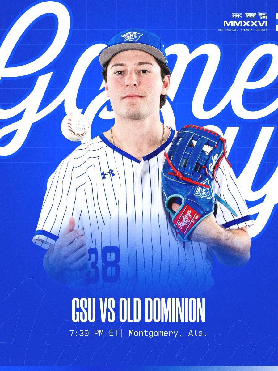 GSU_Base's tweet photo. 𝙒𝙞𝙣 𝙤𝙧 𝙂𝙤 𝙃𝙤𝙢𝙚! 😤

🆚: Old Dominion
⏰: 7:30 PM ET
📡: ESPN+
📍: DABOS Park

#LightItBlue | #BLB https://t.co/Tb2ESpCnfq