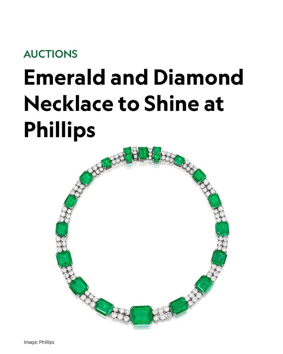 Rapaport's tweet photo. An emerald and diamond necklace with an $800,000 high estimate will lead the upcoming Phillips auction in New York.
https://t.co/oK0AhaUeeb https://t.co/51Pi146fPp