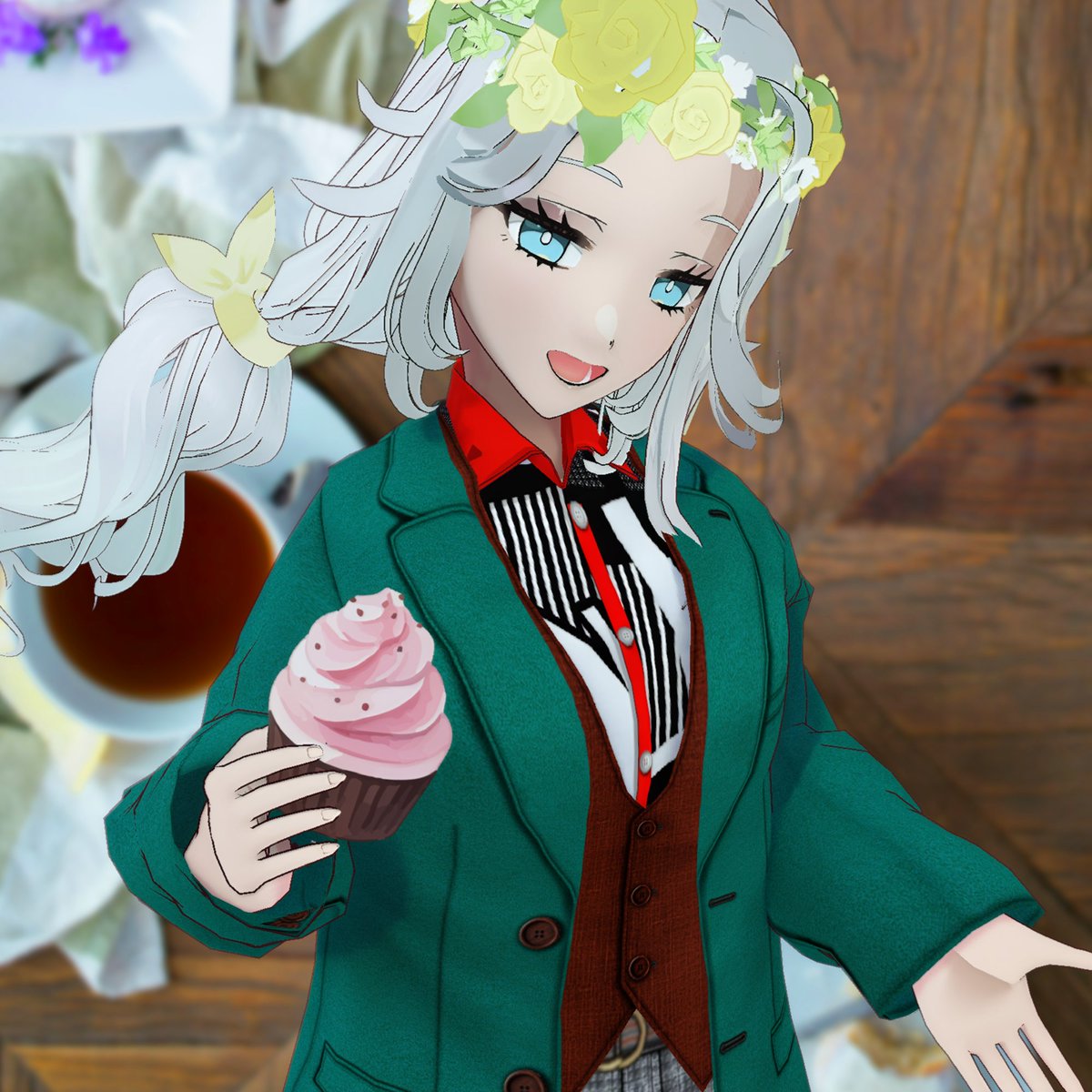 deneb_vf's tweet photo. お茶会にようこそ🍰
#VRoid #VRoidファッション https://t.co/mxXBJcmrMh