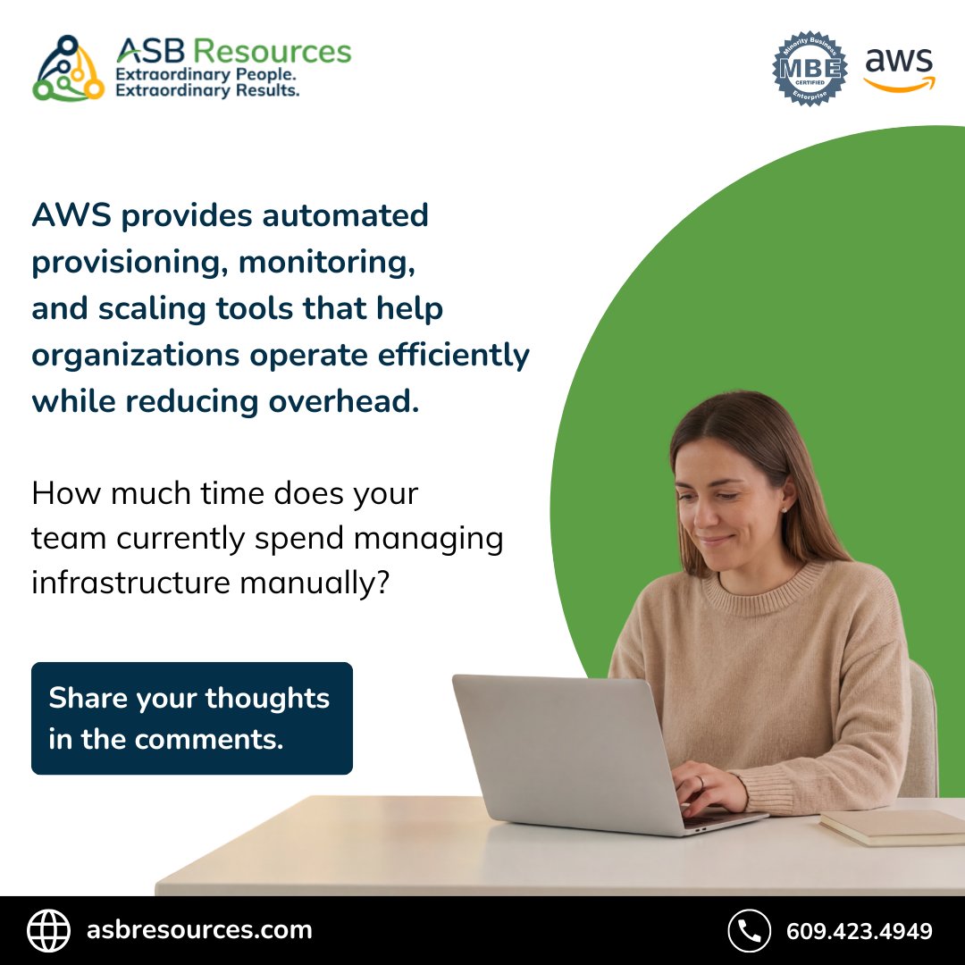 ASB_Resources's tweet photo. Managing infrastructure manually slows growth and increases risk. AWS provides automated provisioning, monitoring, and scaling tools that help organizations operate efficiently while reducing overhead. 
#AWSCloud #InfrastructureAutomation https://t.co/khHr0pPzpi