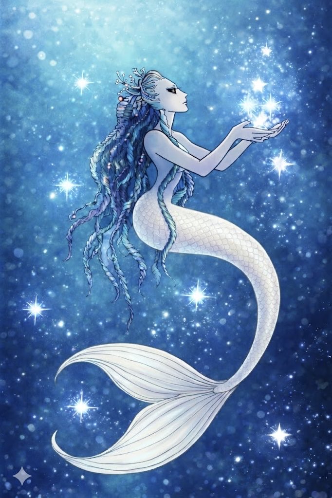 Fbunnoningyo's tweet photo. 星をあつめる人魚🧜‍♀️
collecting stars💫💫
#mermaid #illustration
#人魚 #fantasy https://t.co/kd5LR8ss00