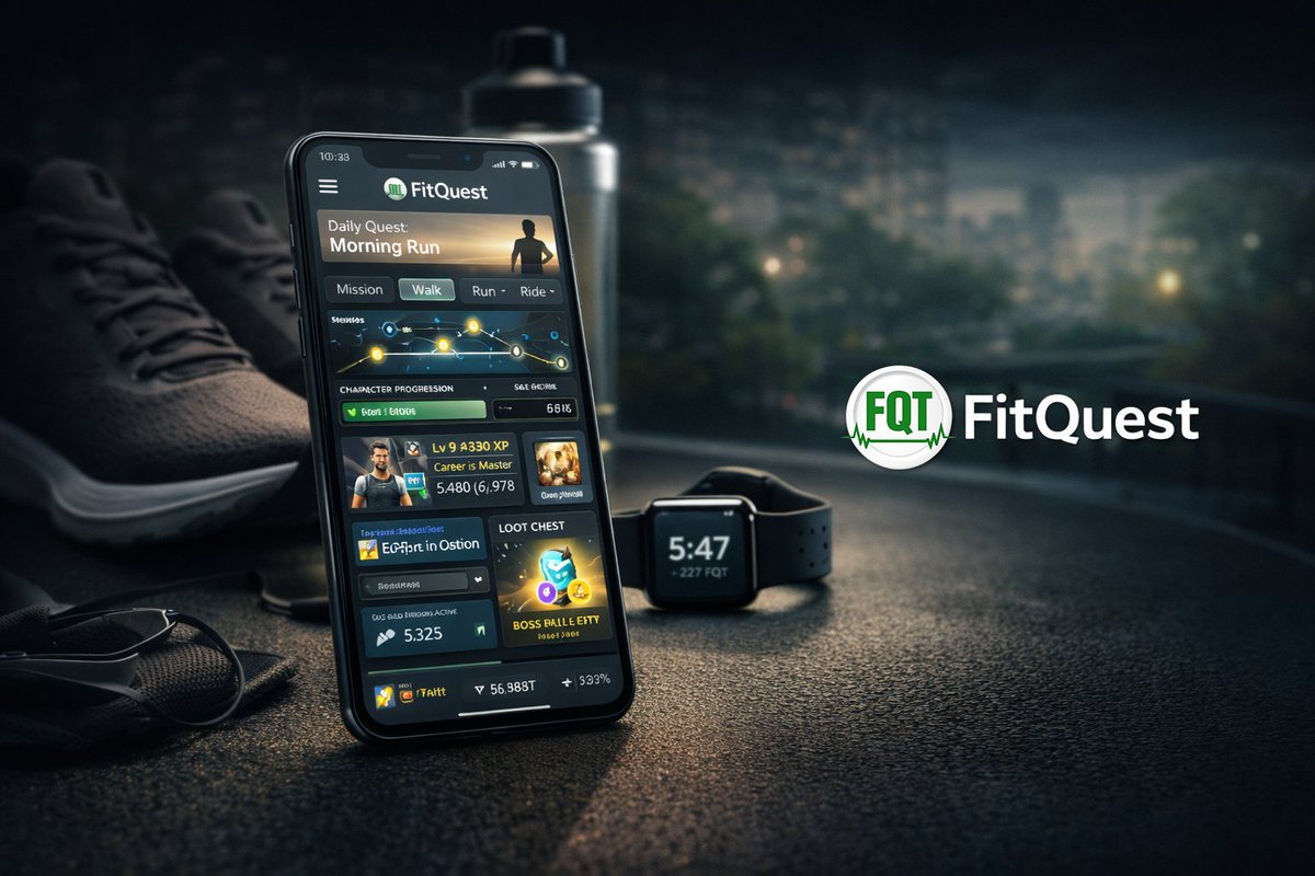 FitQuestLife's tweet photo. Your daily walk is no longer just a walk.
In FitQuest, it becomes progress, rewards, and epic RPG moments.

Start moving. Start earning.

#FitQuest #FitnessApp https://t.co/eeL7fcIUsB
