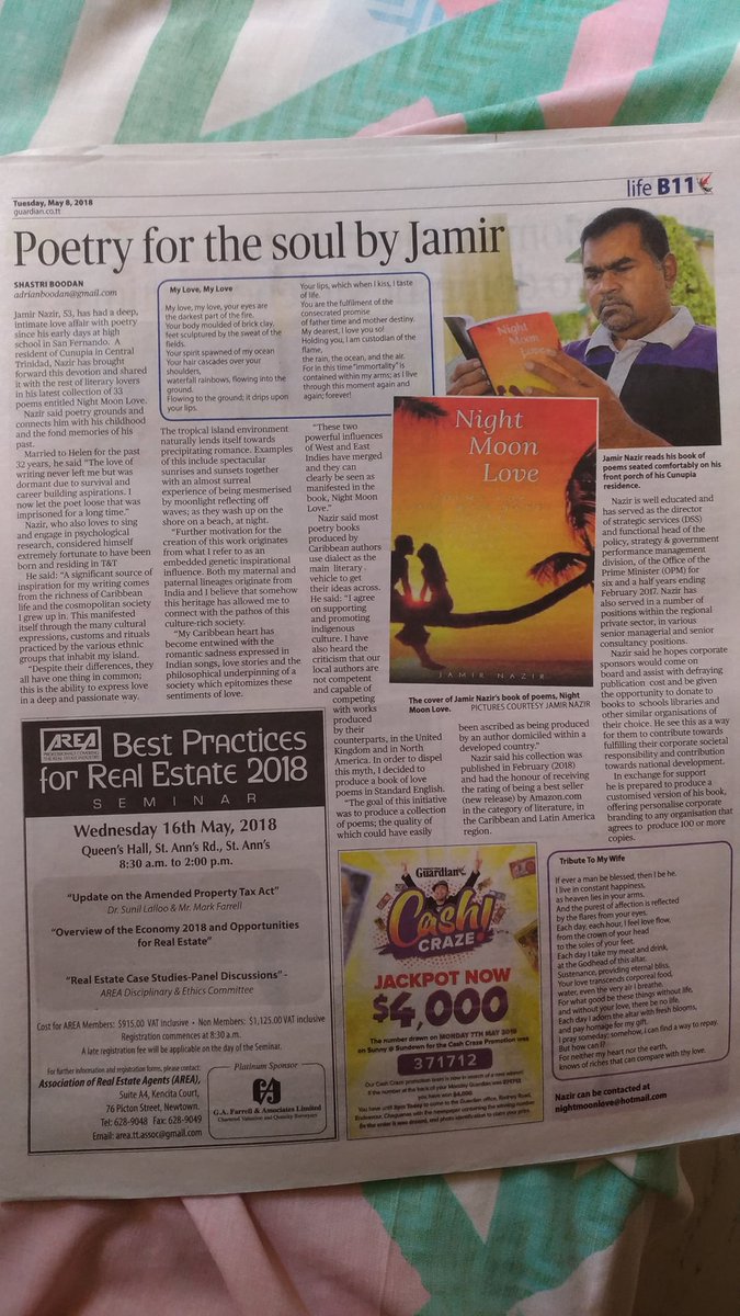 JSweetLI's tweet photo. Everyone keeps saying that Jamir Nazir is a totally AI-generated person, but he appears to really exist and live in Trinidad and Tobago, even if he did use allegedly AI for his award winning poetry and used AI to create a headshot. https://t.co/rAnTeH7kTd