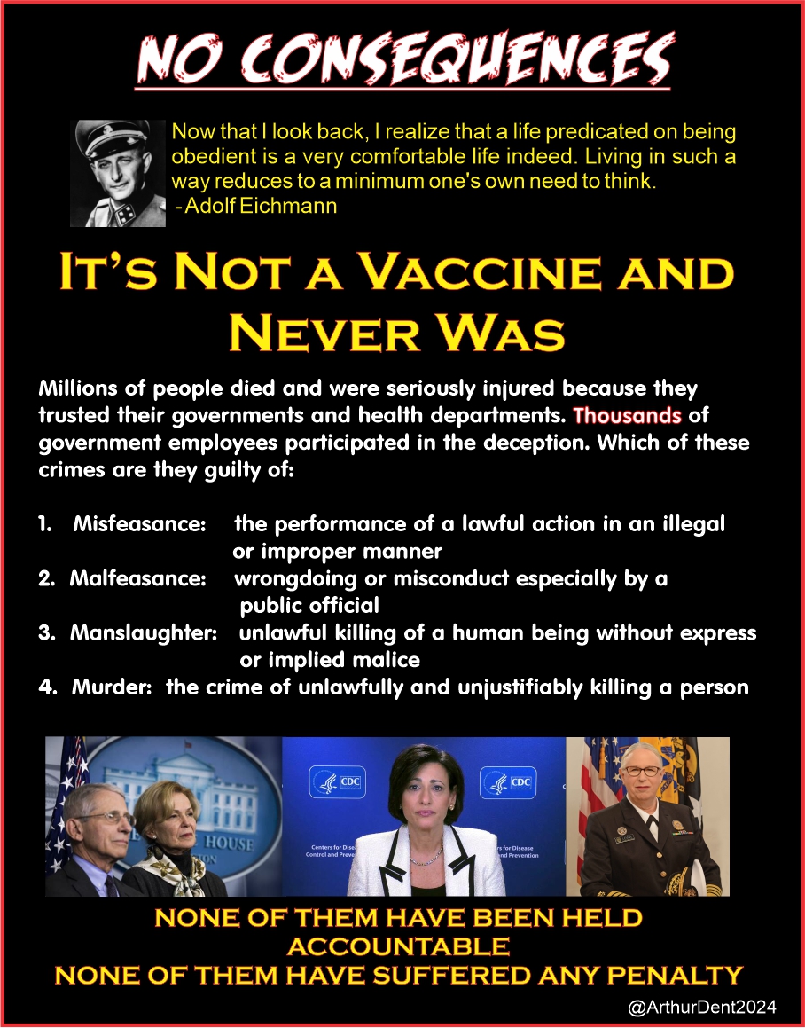 ArthurDent2024's tweet photo. @ValerieAnne1970 and NOBODY at CDC is in jail https://t.co/xb1j7vpnmm
