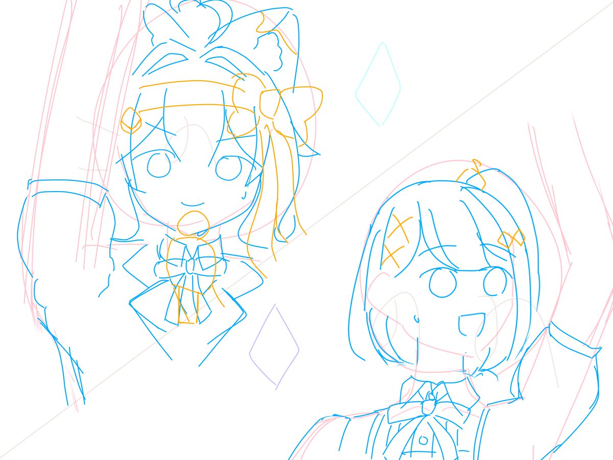 雑ラフ🎨ᝰ✍︎꙳⋆ メンバー全員分描く予定 (テスト勉強しろ)