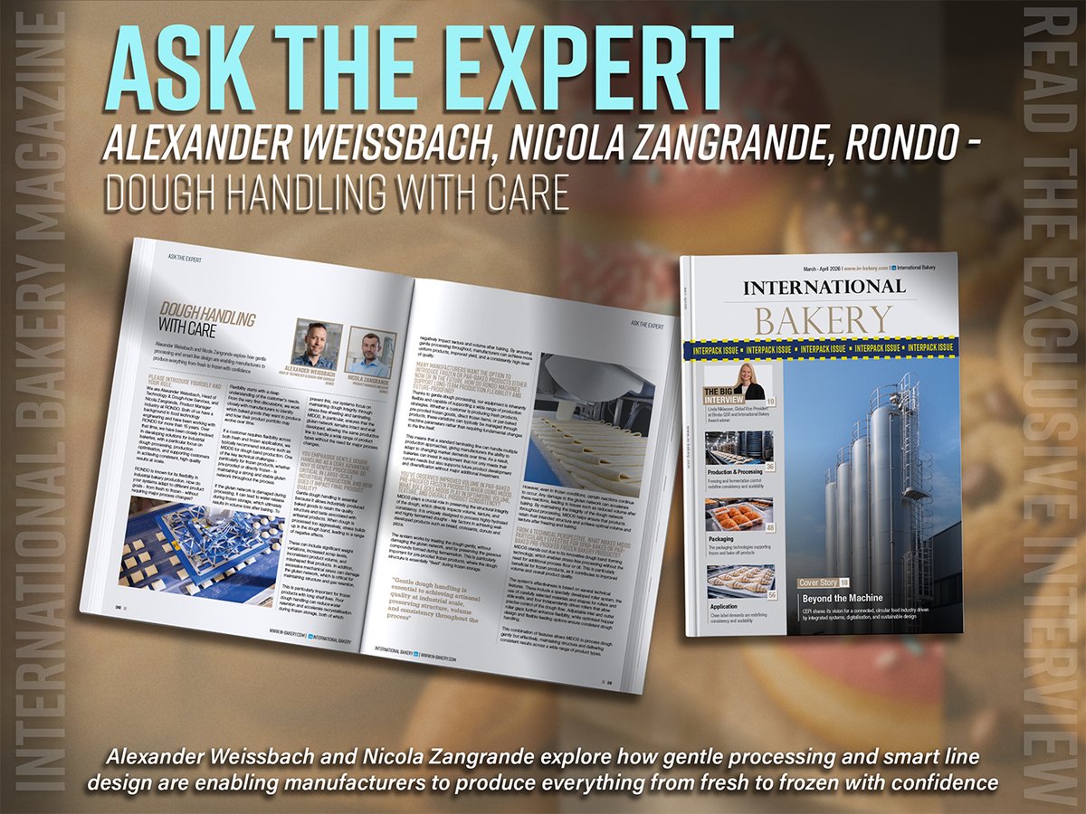 int_bakery's tweet photo. 🥖 RONDO: Dough Handling with Care 🥐

Read the interview here: https://t.co/1JFynCadiJ

#Food #Bakery #Bakeryindustry https://t.co/PujlancHZv