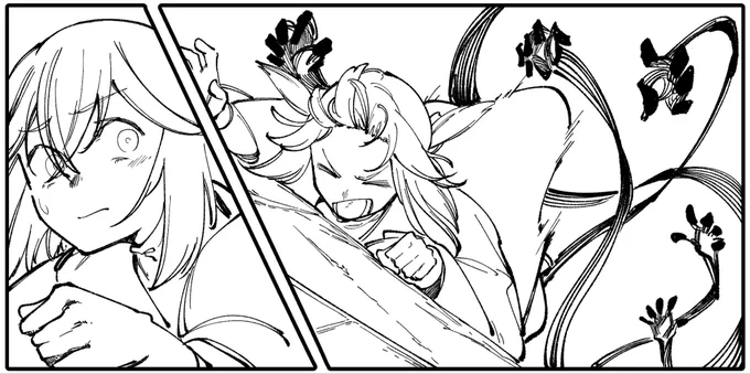 ズッコケ🪨
こういう動きのある絵も漫画だと練習出来て楽しい😊 