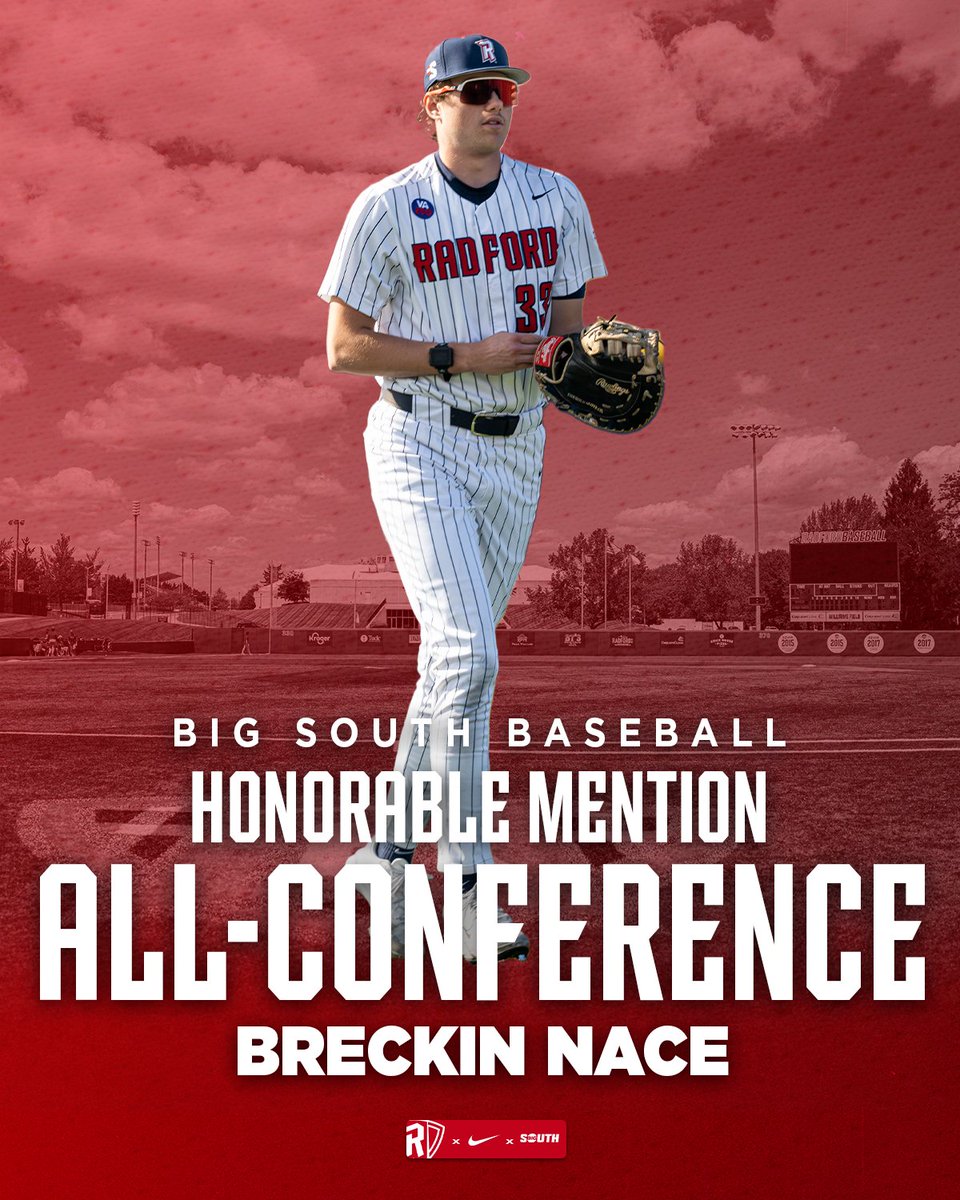 RadfordBaseball's tweet photo. What a year by Nace as he earns a spot on the Honorable Mention All-Conference Team!👏

#RiseAndDefend x #RWay https://t.co/HdqfGnbJLl