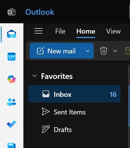 DanOpcode's tweet photo. Enjoying the dark theme in Outlook with a light sidebar https://t.co/ltTIqWp17Q